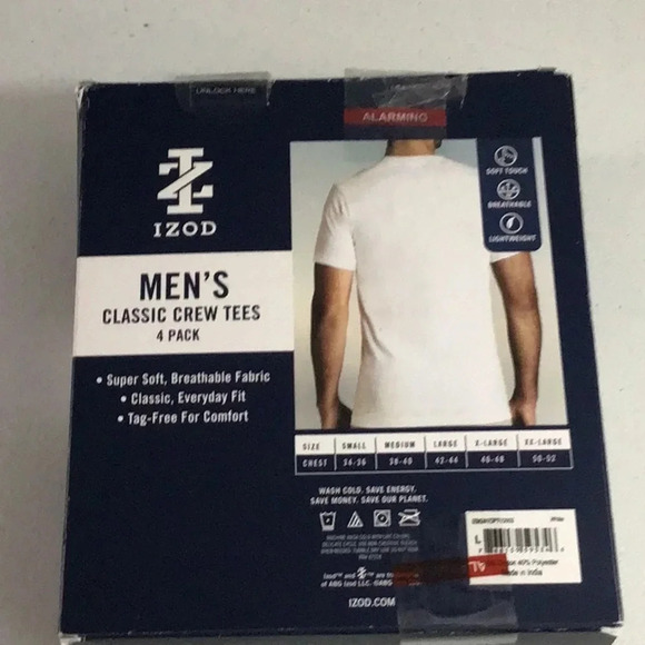 Izod Classic Crew Tees Short Sleeve Men’s Shirts Size Large 42-44 - Picture 2 of 5